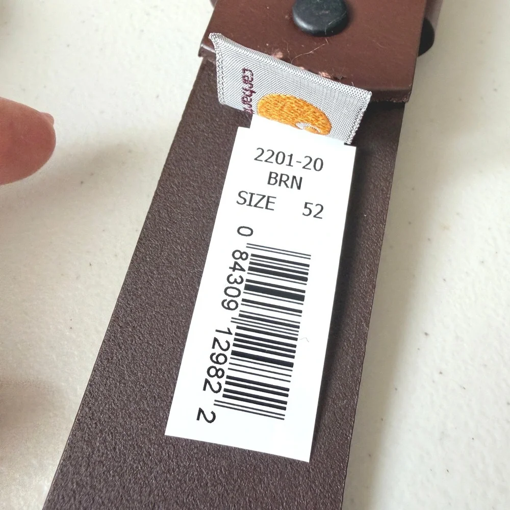 Carhartt Bridle Belt Size 52 Brown Leather Brass Buckle